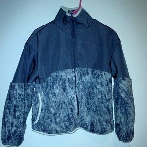 MTA Sport Gray and White Fleece Jacket